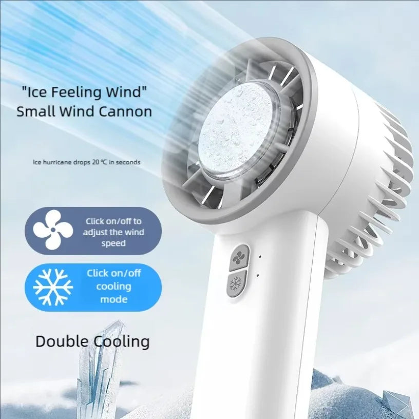 Portable Handheld Cooling Fan Semiconductor Ice Compress 3 Speeds USB Rechargeable Ultra Quiet for Home Office Outdoor Travel Oasis Select