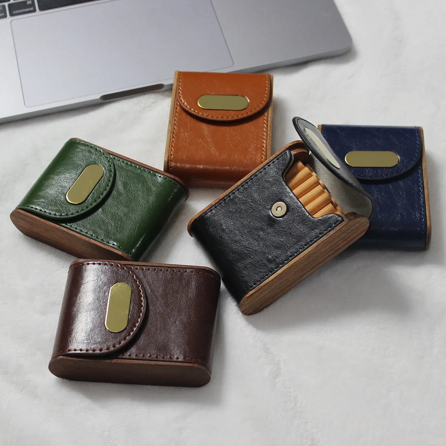 Creative Retro Leather Men's Cigarette Case Moisture Resistance Simple Short Protective Case Smoking Accessories Oasis Select