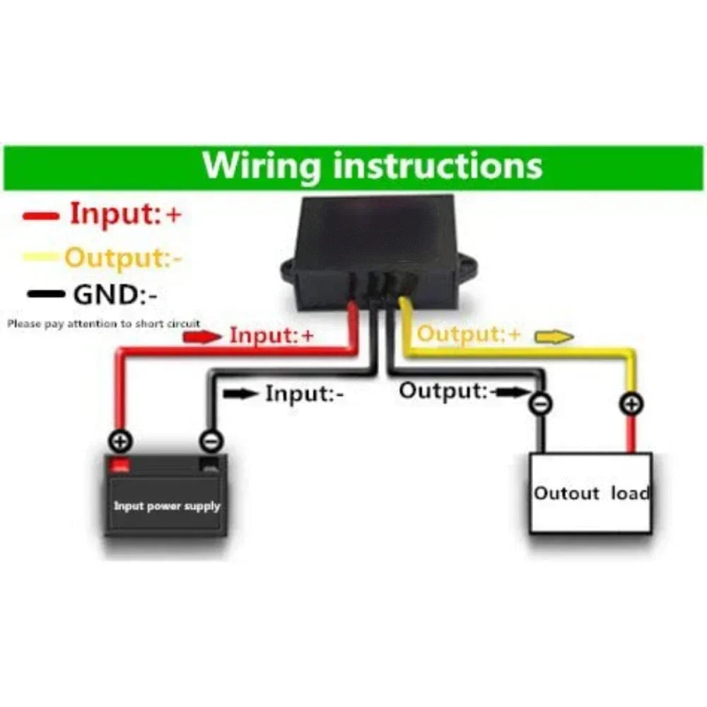 DC 12V 24V 36V 48V 9V-72V Convert to 6V 2A 12W Step Down Car Power Inverters Waterproof Power Adapters Buck Voltage Converters Oasis Select
