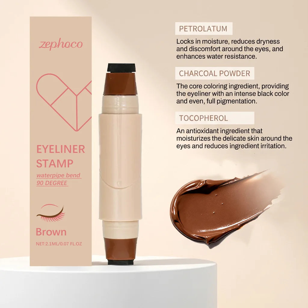 Dual-Ended Liquid Eyeliner Stamp Pen – Waterproof Winged Liner