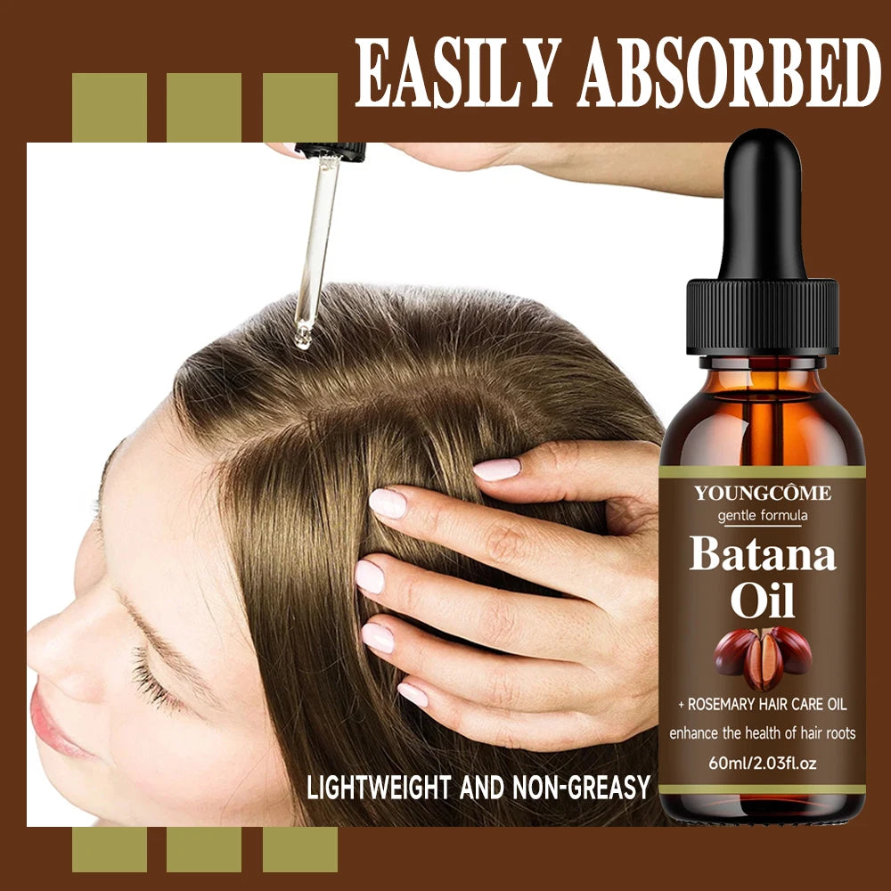 40ml/60ml Batana Rosemary Mint Scalp Hair Strengthening Oil Biotin Essential Oils Nourishing Treatment Split Ends Dry All Types Oasis Select