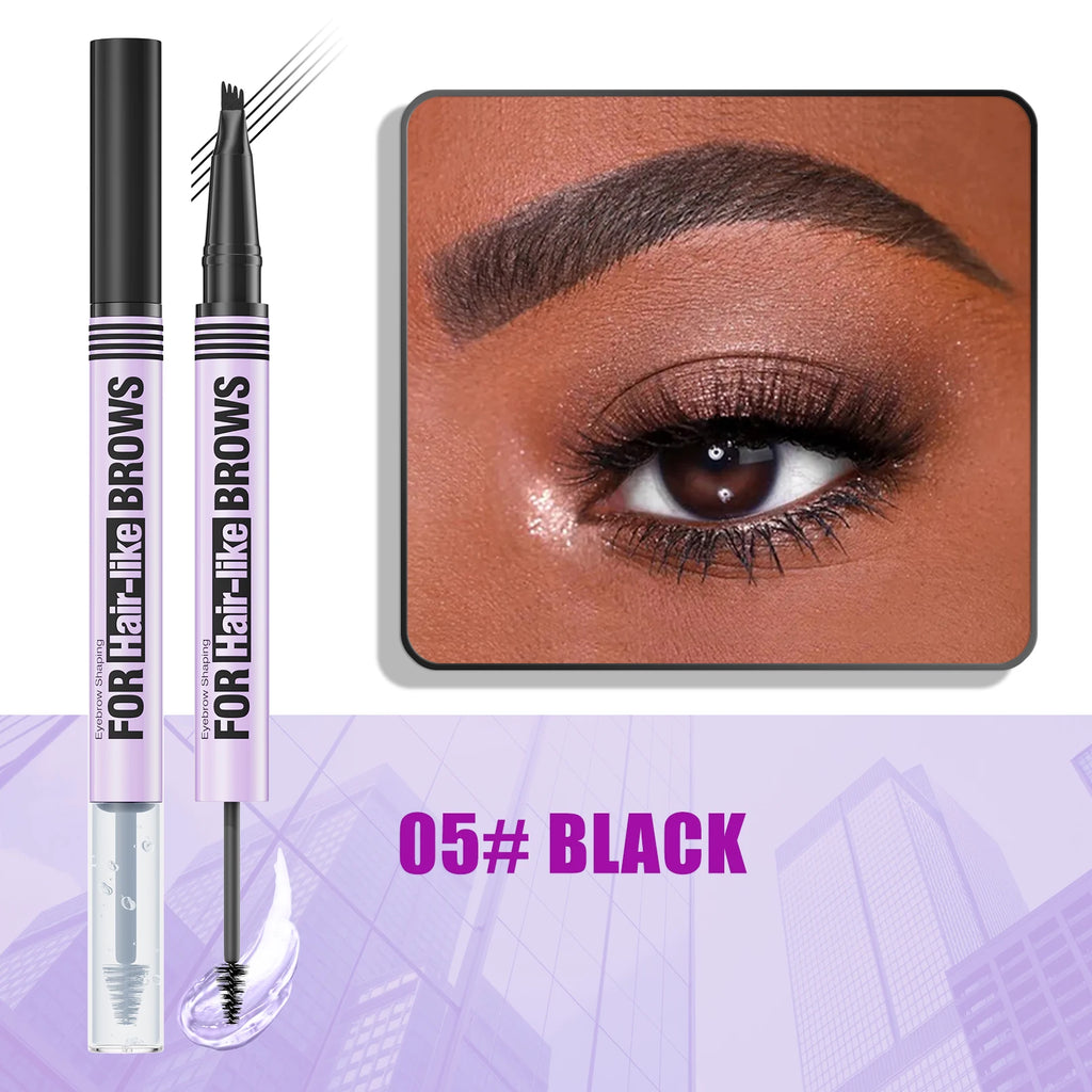 Hello Kiss 2-in-1 Waterproof Eyebrow Pencil & Gel – Four-Claw Brow