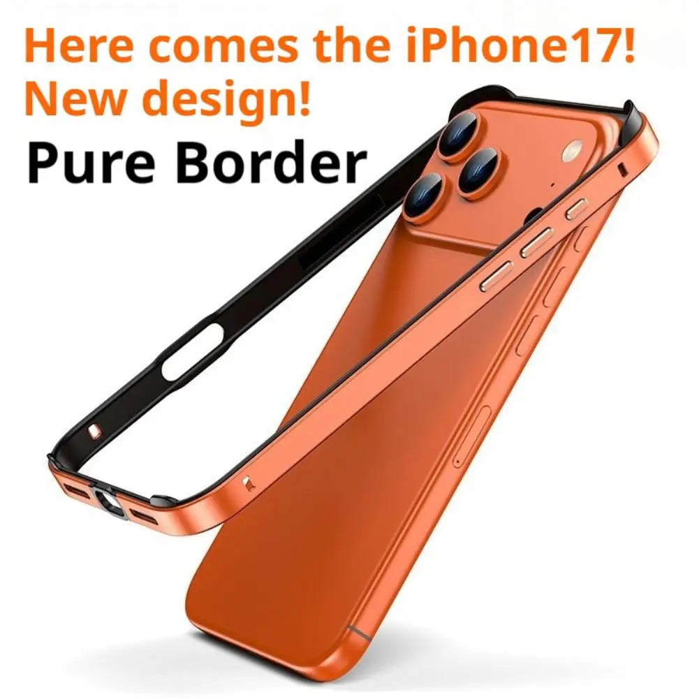 Luxury Alloy Metal Bumper Phone Case For iPhone 17 Air 17 Pro Max 17 Pro Silicone Lining Corner Pads Anti Collision Frame Oasis Select