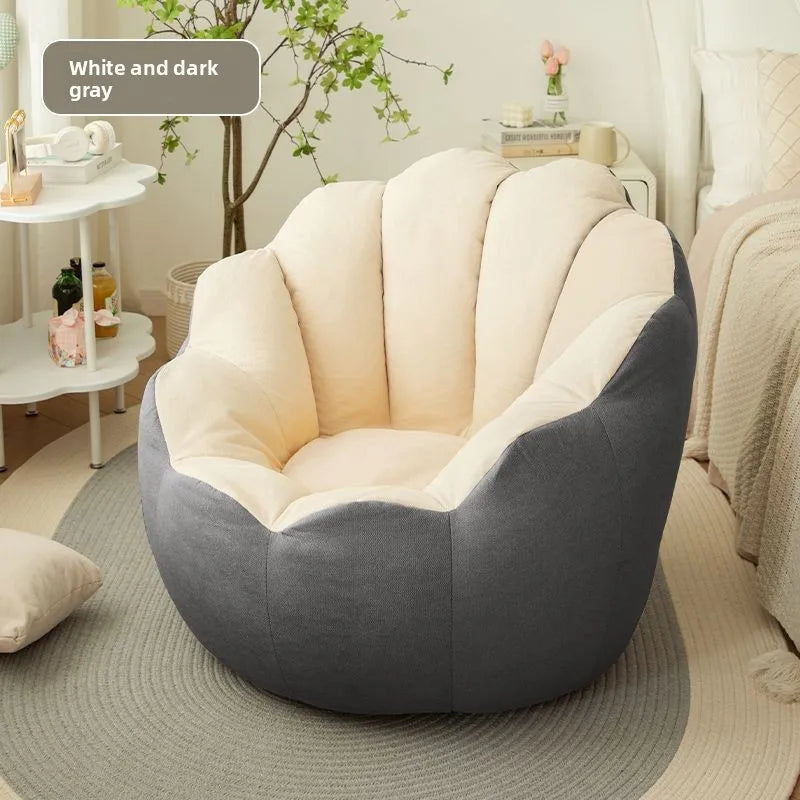 Lazy sofa rental living room small sofa single recliner tatami parcel flower sofa Oasis Select White dark gray 60