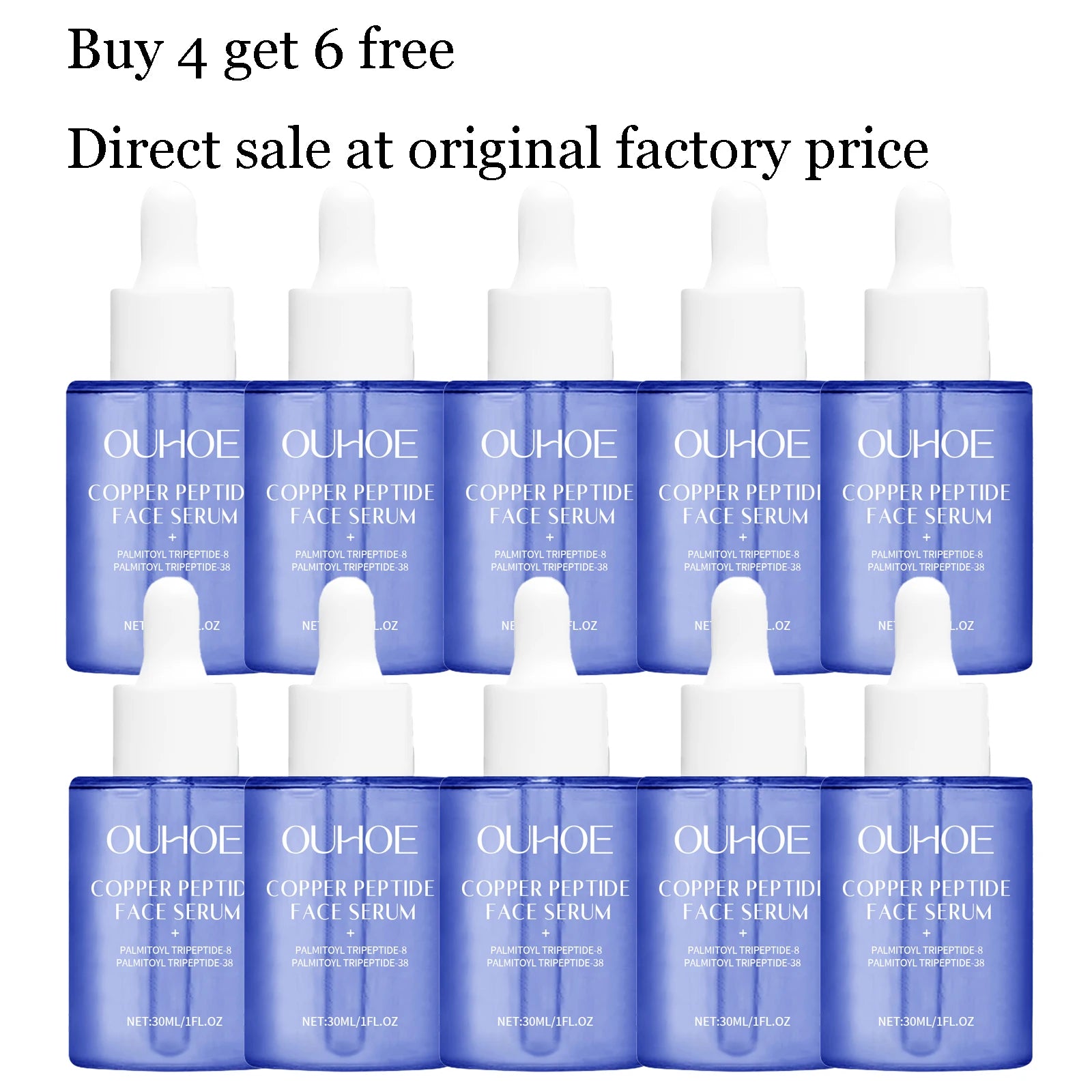 30ML Facial Serum Gentle Moisturizing Nourishing Enhance Smoothness Improve Skin Elasticity Glowing Copper Peptide Face Serum Oasis Select buy 4 free 6 United States