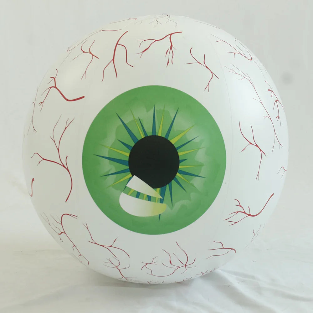 New PVC Inflatable LED Glowing Ball Halloween Decoration Party Supplies Horror Bloodline Halloween Eye Pendant Oasis Select green 60cm