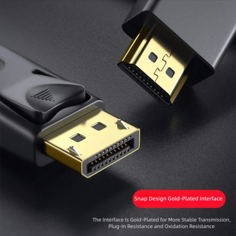 1.8M DisplayPort to HDMI-Compatible Cable 4K DP to HDMI Adapter Display Port Video Audio Converter for PC HDTV Projector Monitor Oasis Select