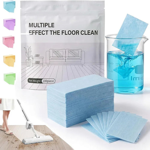 100PCS Water-Soluble Floor Cleaner Tablets Sterilizing Fragrant Remove Yellow Dirt Multi-Purpose Cleaning Sheets for Bathroom Oasis Select