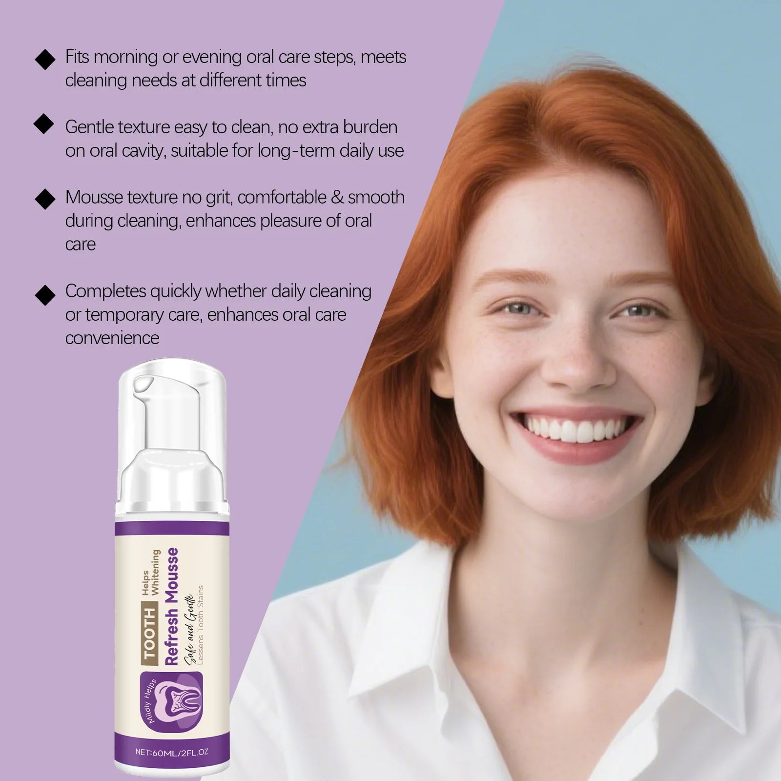 Tooth Freshening Mousse – Whitening & Fresh Breath Care 60ml Dental Mousse Oasis Select