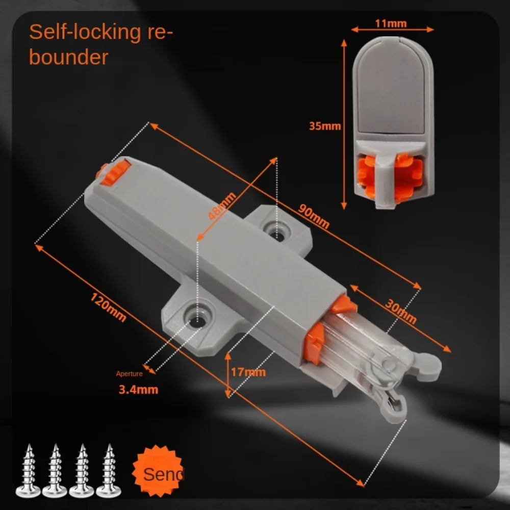 New ABS Cabinet Catches Damper Buffer Push Type Door Lock Buckle Hardware Invisible Rebound Device Wardrobe Oasis Select