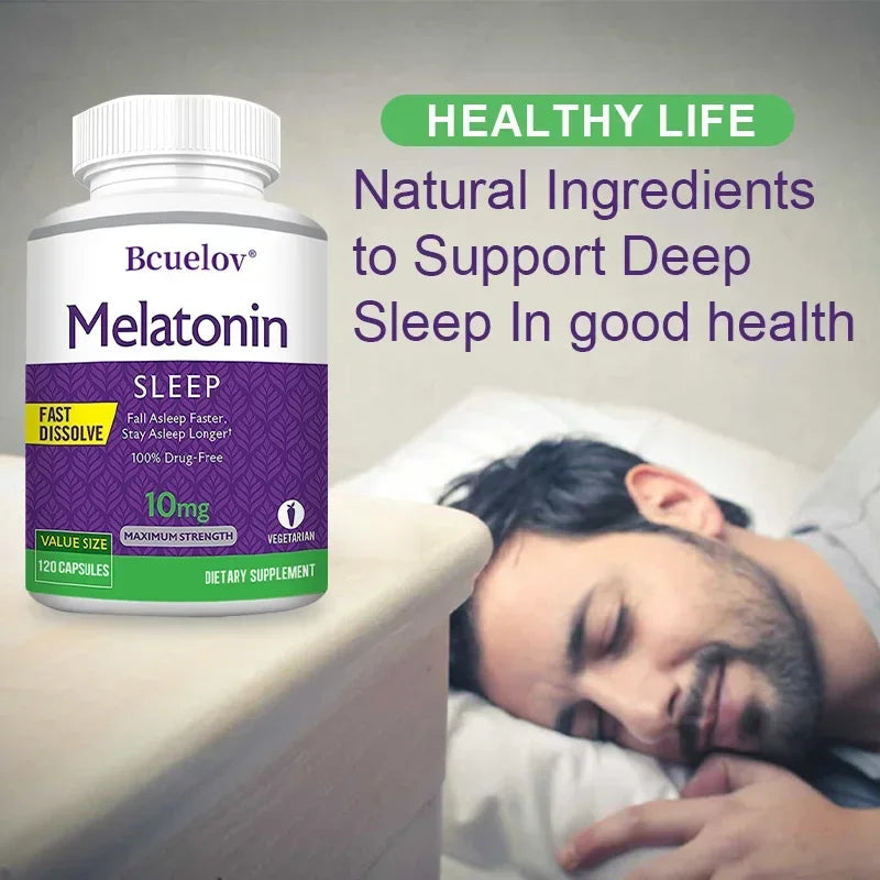 Bcuelov Melatonin Sleep Supplement | 30/60/120 Capsules
