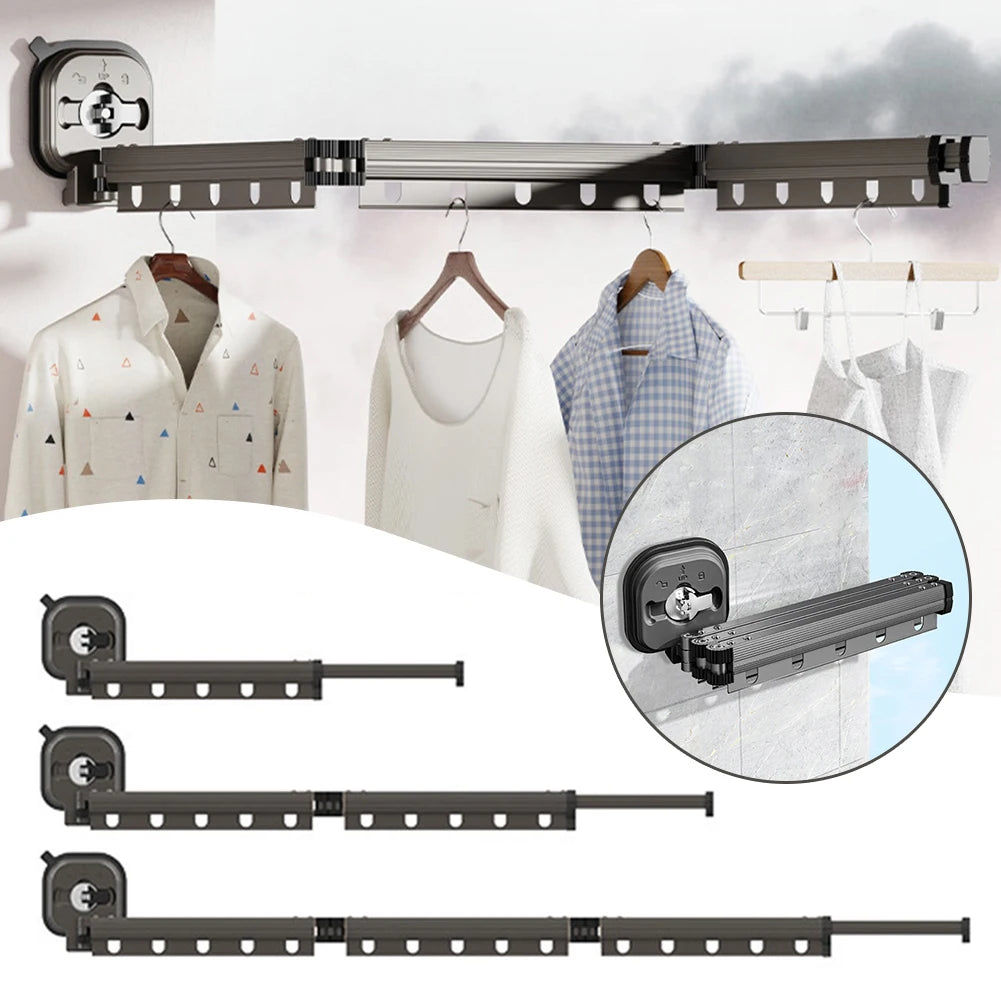 No-Drill Folding Wall-Mount Clothes Drying Rack | Suction Cup
