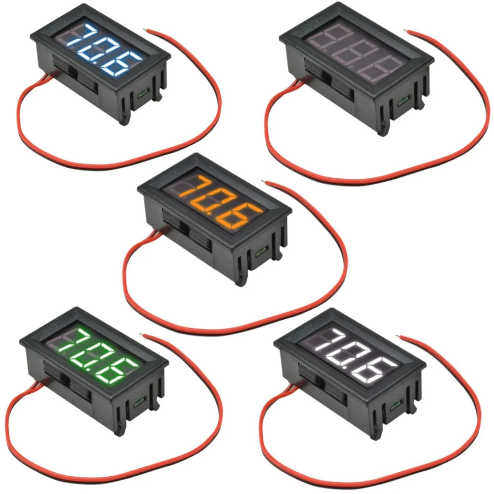 AC 70-500V LED Digital Voltmeter Voltage Meter Volt Instrument Tool 2 Wires Red Green Blue Display 110V 220V DIY 0.56 Inch Oasis Select
