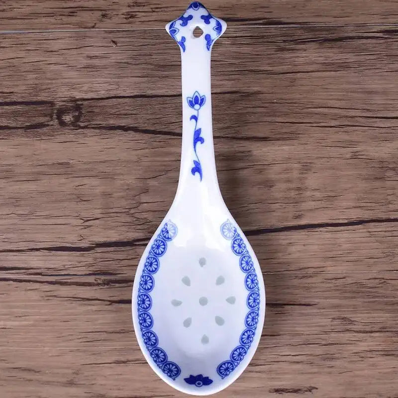 Ceramic Rice Spoon Blue And White Porcelain, Large Size Rice Noodles Spoon Kitchen Tablewear Oasis Select Blue And White