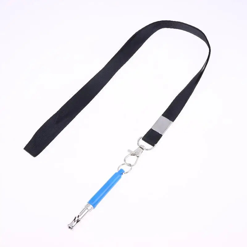 1Pcs Adjustable Ultrasonic Dog Whistle with Cord Silent Barking Control Pet Training Supplies Discipline Flute for Dogs Oasis Select Blue with rope A