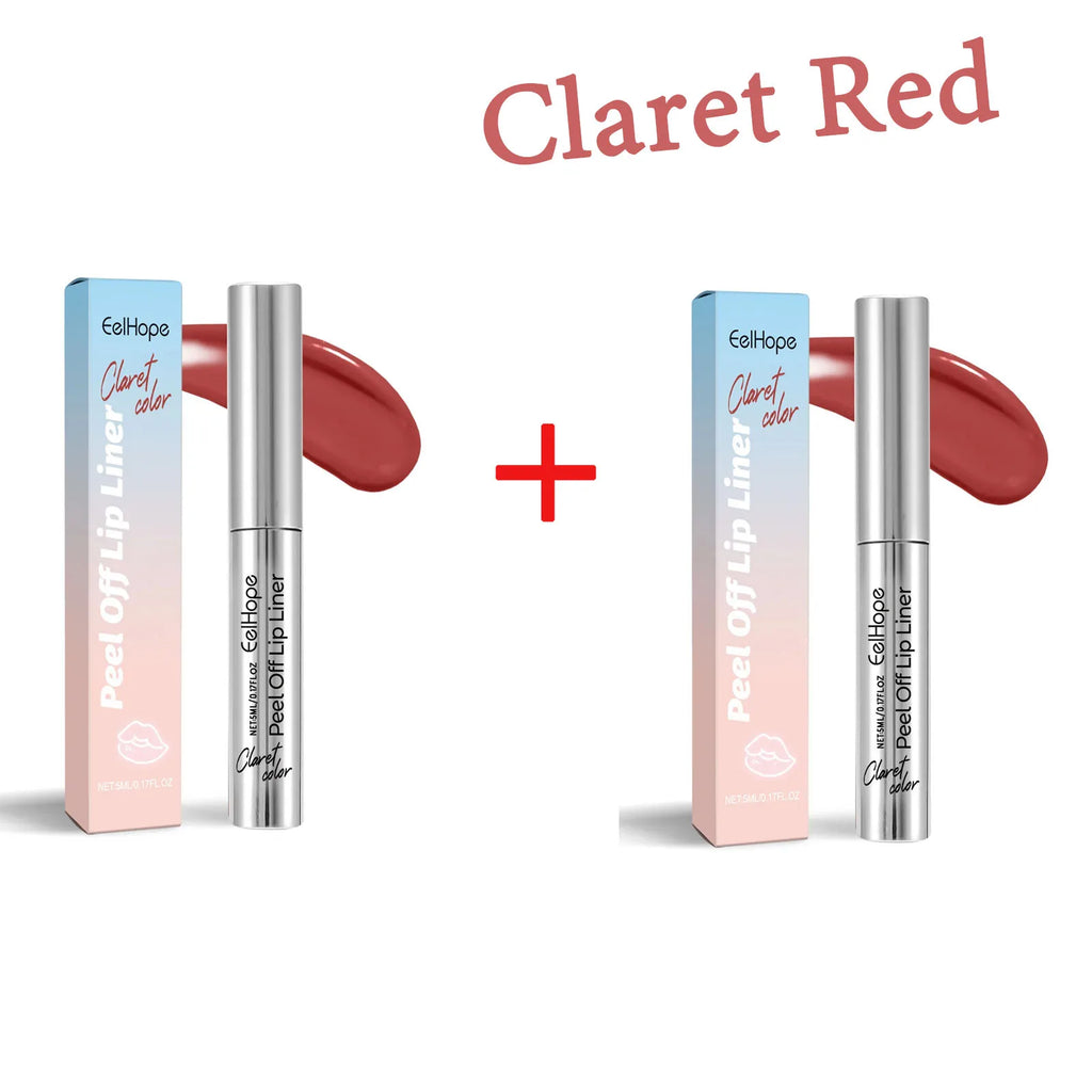 Eelhope Peel-Off Lip Liner – Waterproof Matte Tint Lip Stain Peel-Off Lip Liner Oasis Select Claret Redx2pcs