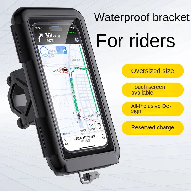 Motorcycle Phone Holder Support Moto Bicycle Waterproof Case Handlebar Stand Case Mount Waterproof Scooter Motorbike Phone Bag Oasis Select
