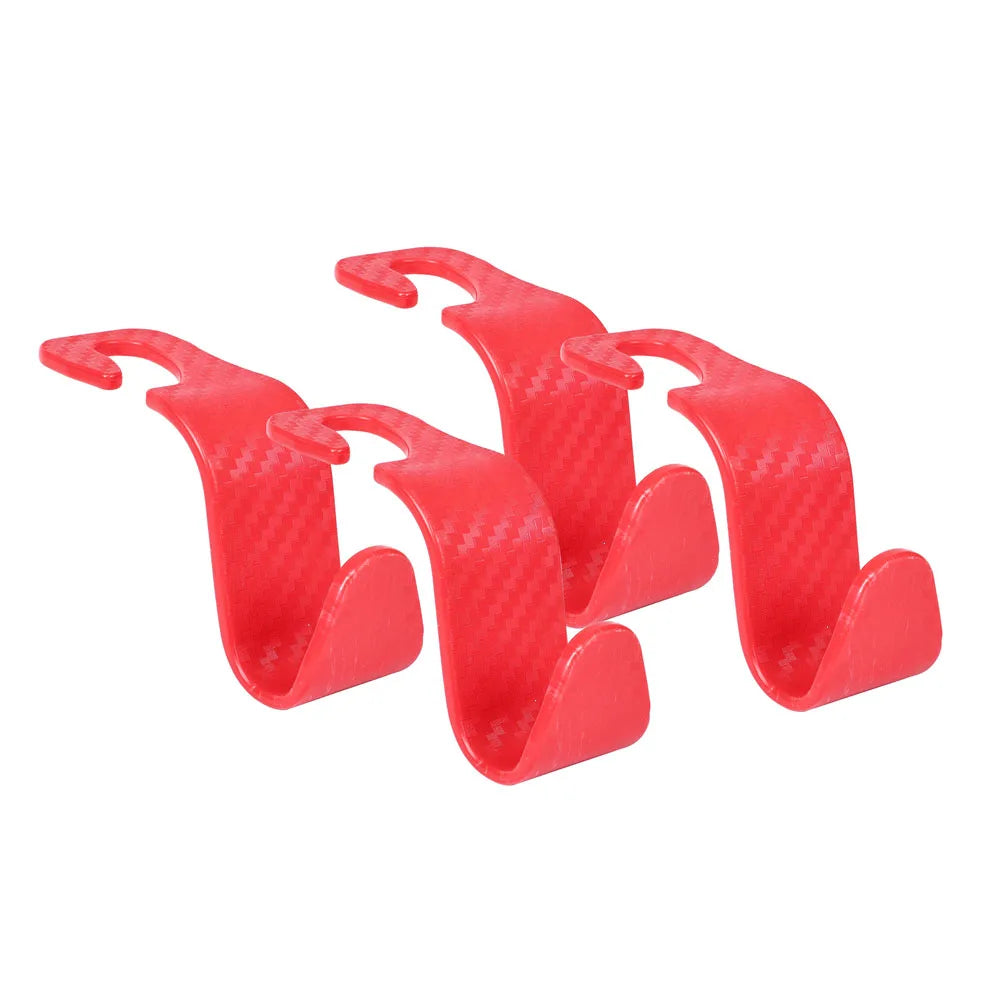 Car Seat Headrest Hook 4 Pack Hanger Universal Vehicle Car Storage Organizer for Handbag Purse Coat fit Universal Vehicle Car Oasis Select Red Checkered