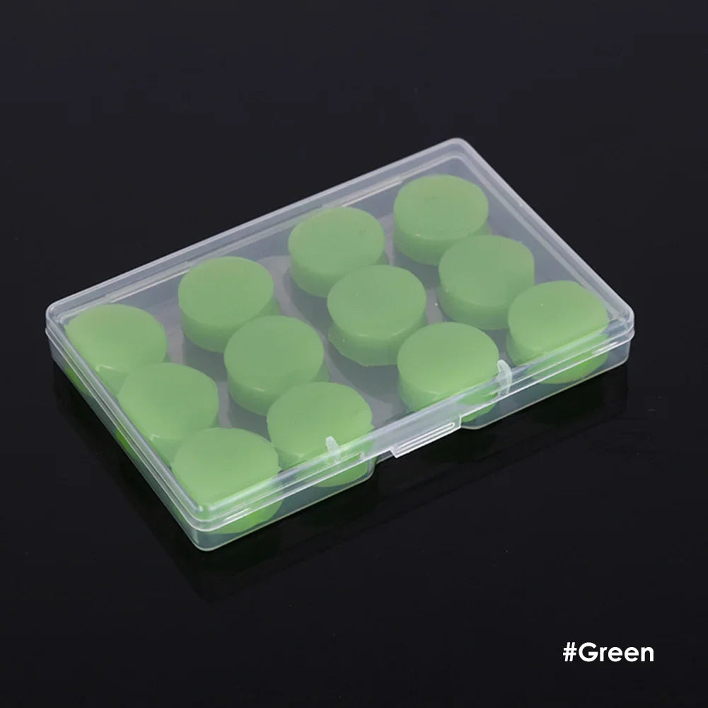 12Pcs Silicone Sleeping Ear Plugs Noise Reduction Anti Snore Sound Insulation Earplug Sleep Ear Protection Reusable Ear Plugs Oasis Select Green