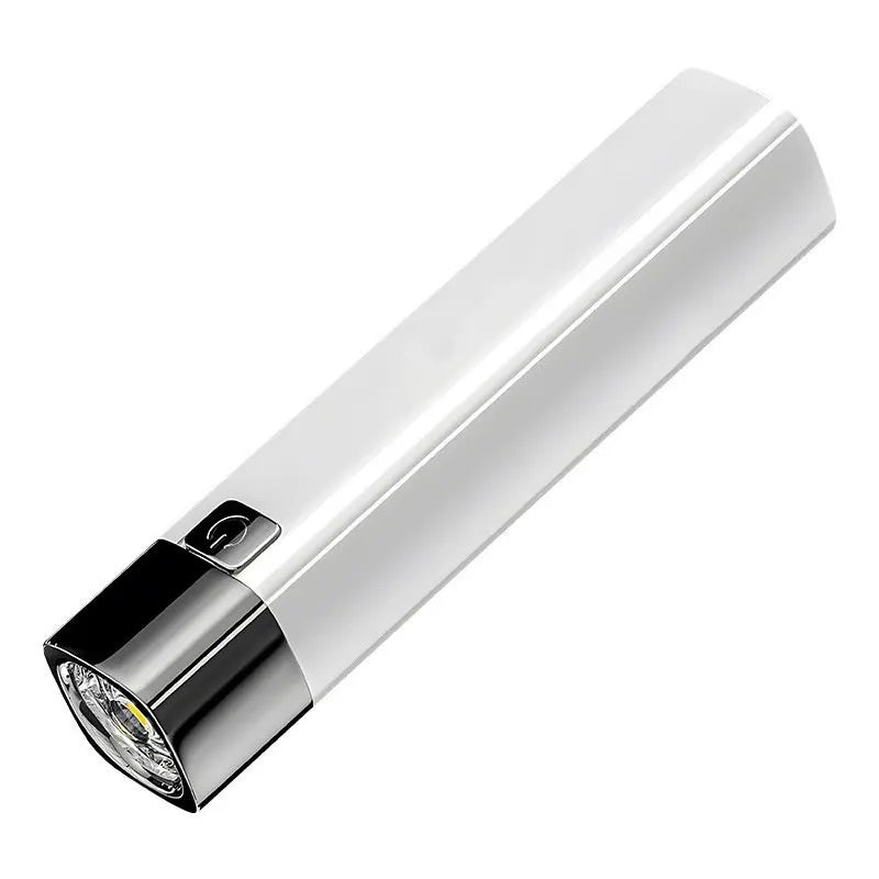 Super Bright LED Flashlight USB Rechargeable 18650Battery Led Torch for Night Riding Camping Hunting Outdoor Waterpr Flash Light Oasis Select 81025 White shell