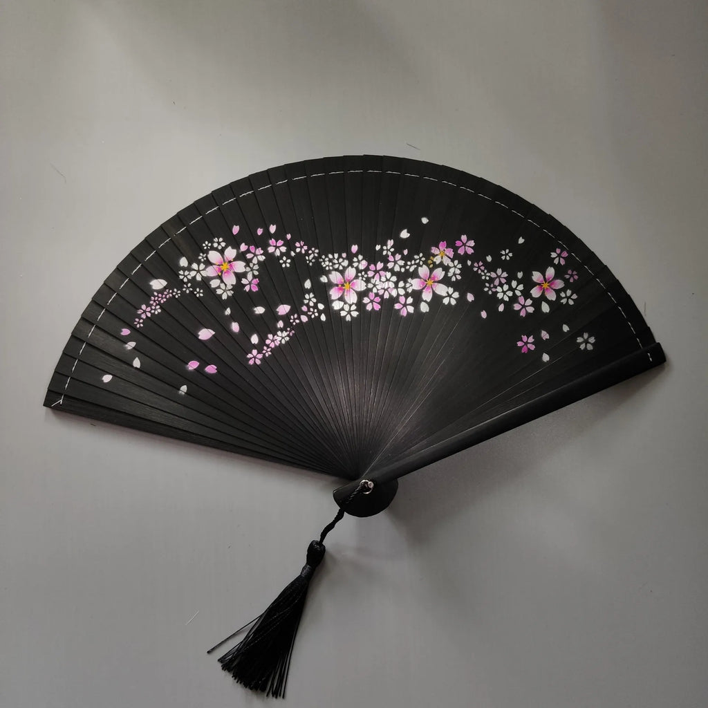 All bamboo spray painting fan high-end fine painting dance fan hollow carving folding fan Oasis Select 14
