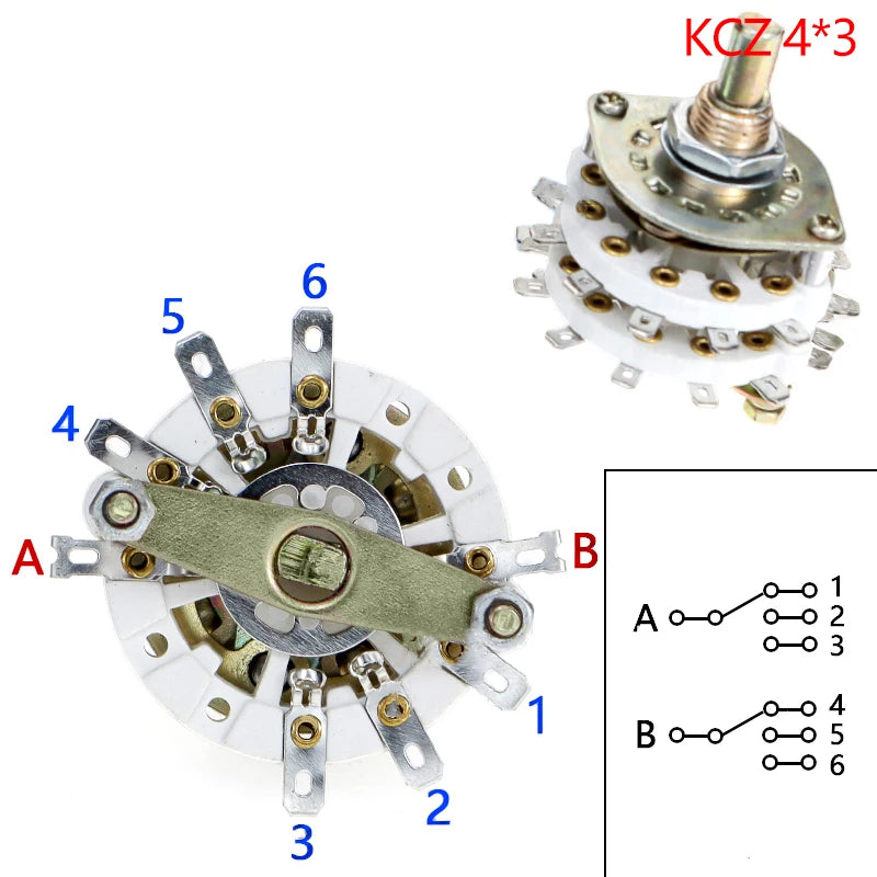 New 2 Pole 6/7/8/9/10 Position 4 Pole 3/5 Position With Channel Rotary Switch Selector With Cap Channel Selector Rotary Switch Oasis Select Other KCZ 4x3