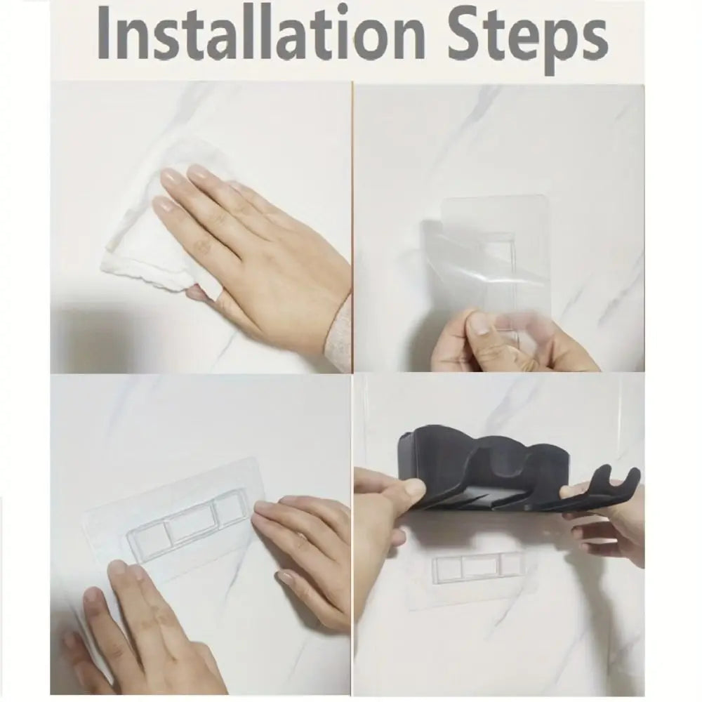 Wall-Mounted Hair Dryer Holder | No-Drill Bathroom Organiser