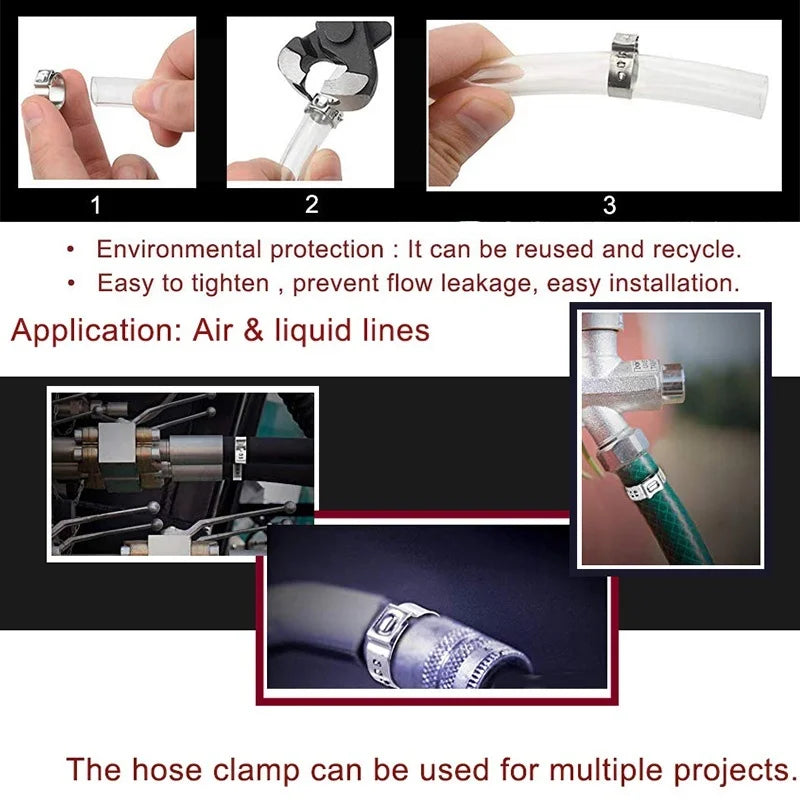 130-Pc Stainless Steel Hose Clamp Kit + R-Type Crimping Pliers Hose Clamp Kit Oasis Select