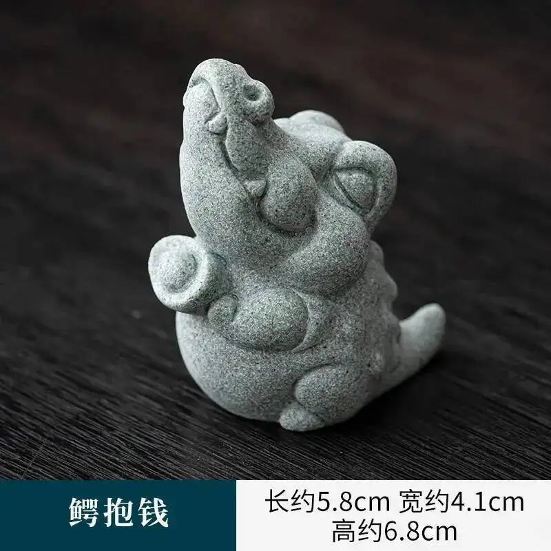 National Trend Green Sandstone Small Ornament Home Desktop Decoration Tea Table Tea Tray Decoration Paperweight Cover Pen Holder Oasis Select Holding Money