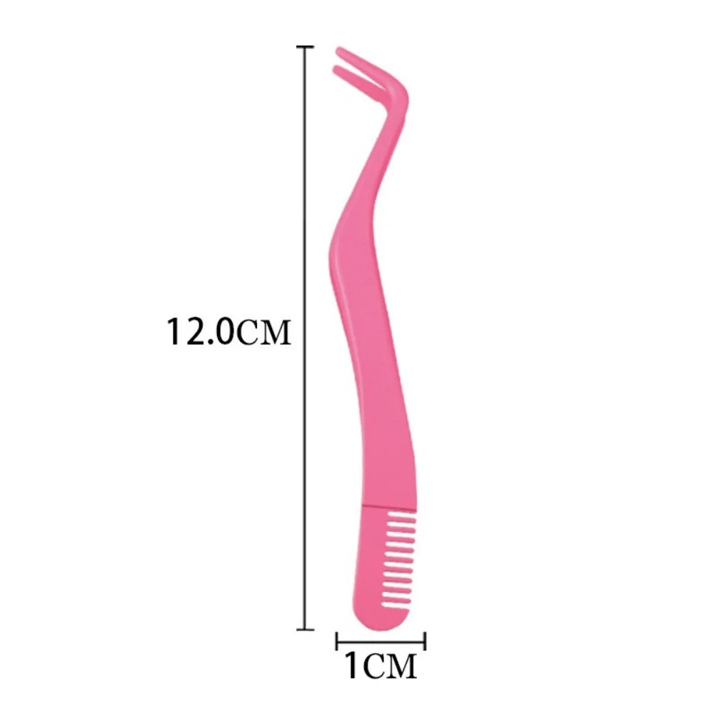 Stainless Steel Eyelash Tweezers with Comb | Lash Tool