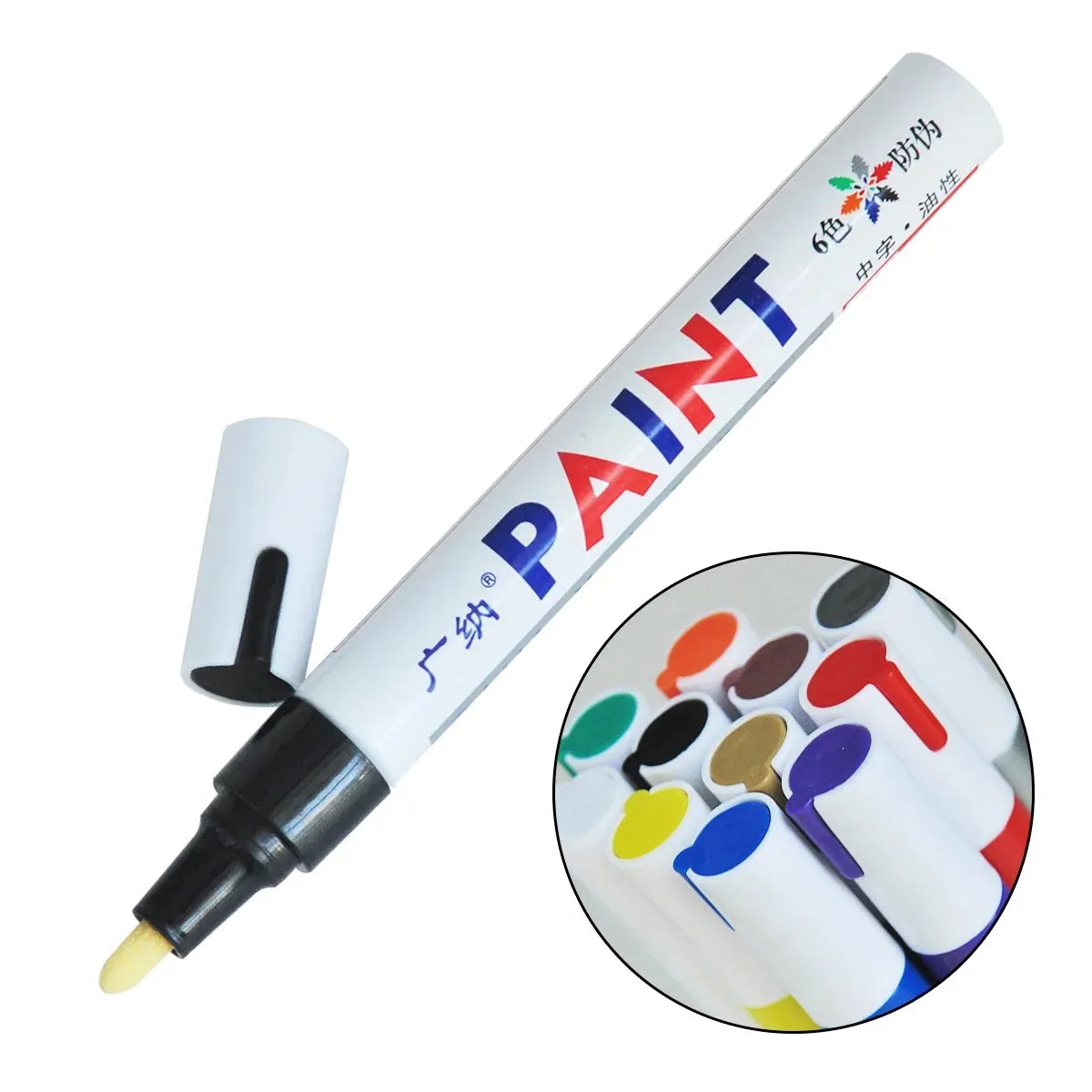 White Waterproof Cars Wheel Tire Oily Mark Pen Auto Rubber Tyre Paint Pen Cd Metal Permanent Paint Marker Graffiti Touch Up Oasis Select
