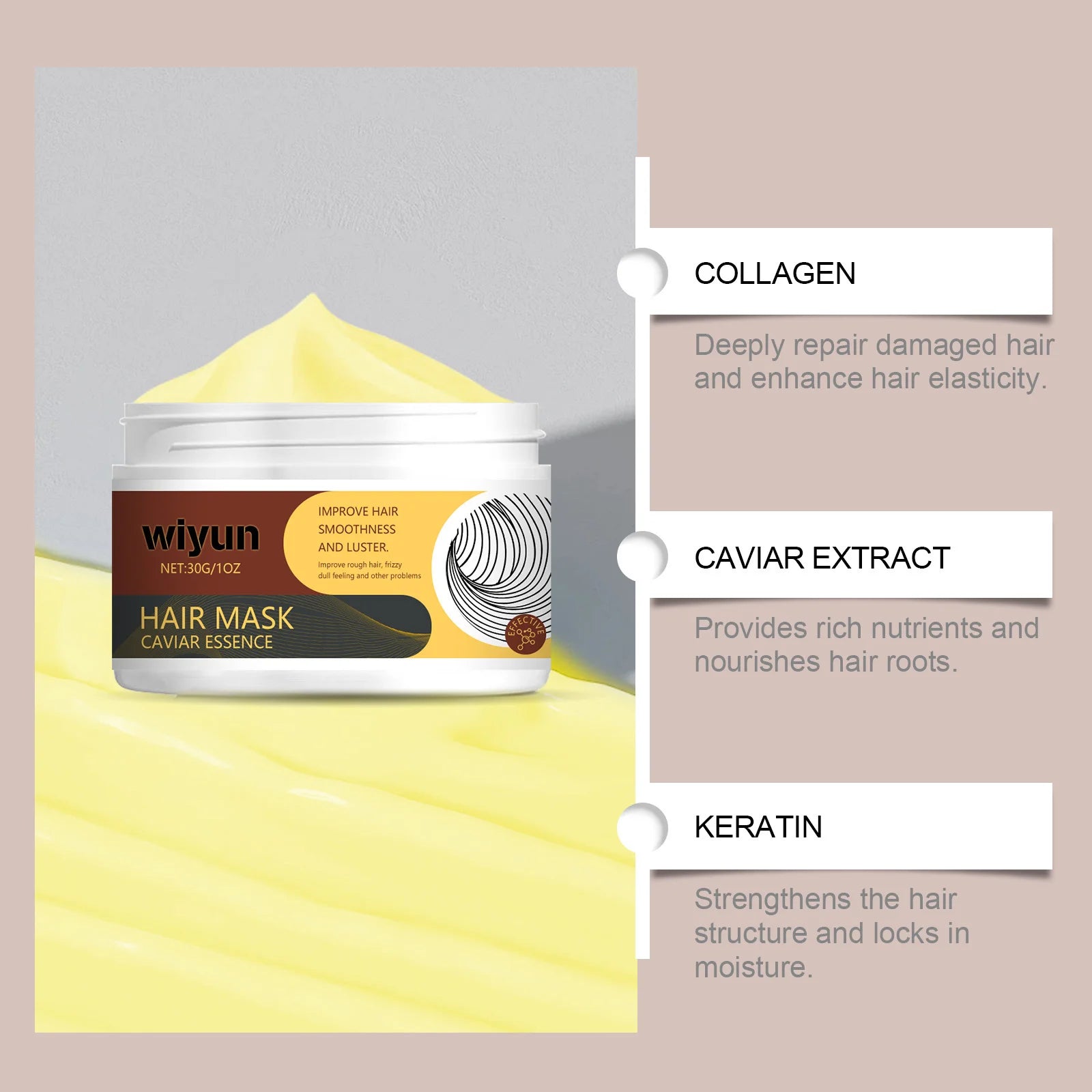 WIYUN Collagen Hair Mask – Keratin Deep Repair Treatment Hair Treatment Mask Oasis Select