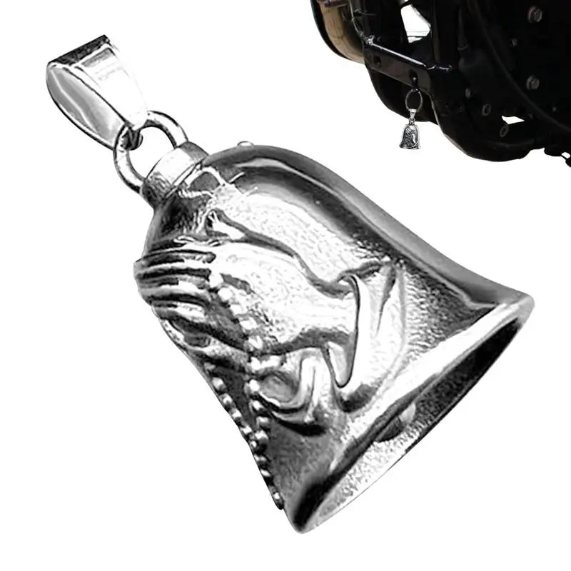 Motorcycle Lucky Bell Praying Hand protector Luck Bell 3D Motorcycle Bell Biker protecto Good Luck Riding Bell Luck Riding Bells Oasis Select
