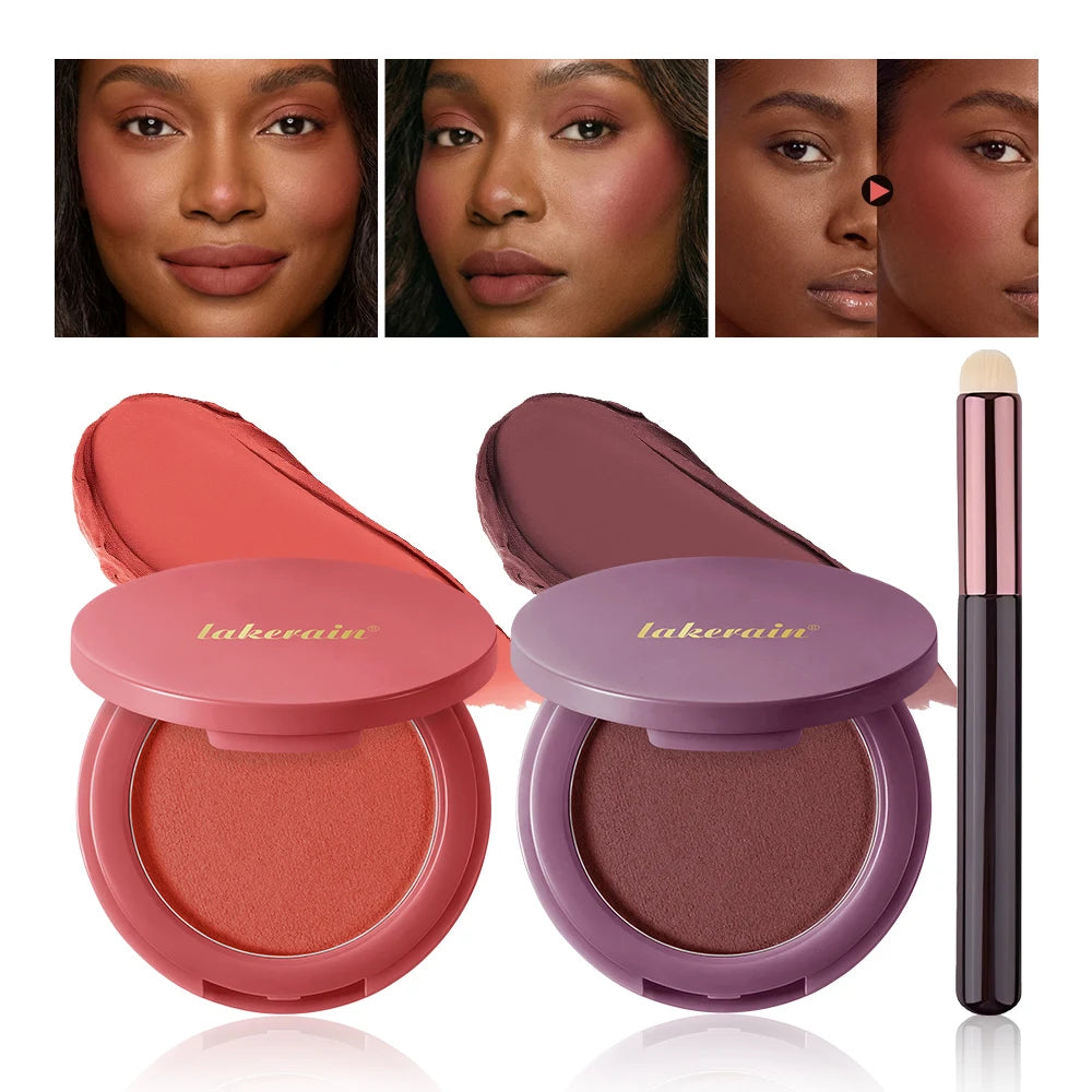 Soft Poke Matte Blush & Brush Long-wear Seamless Skin Fusion Dewy Glow Matte Bouncy Blusher Moisturizer Lightweight Woman Makeup Oasis Select
