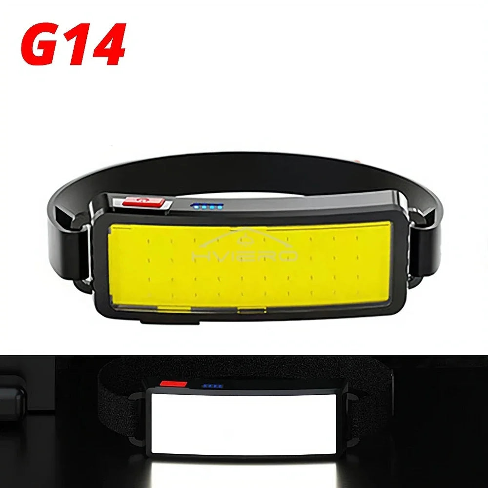 HVIERO 10W COB LED USB Rechargeable Headlamp – Camping Hiking