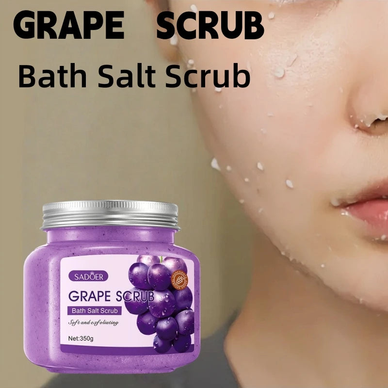 SADOER Grape Bath Salt Scrub 350g – Body & Face Exfoliant Body Salt Scrub Oasis Select