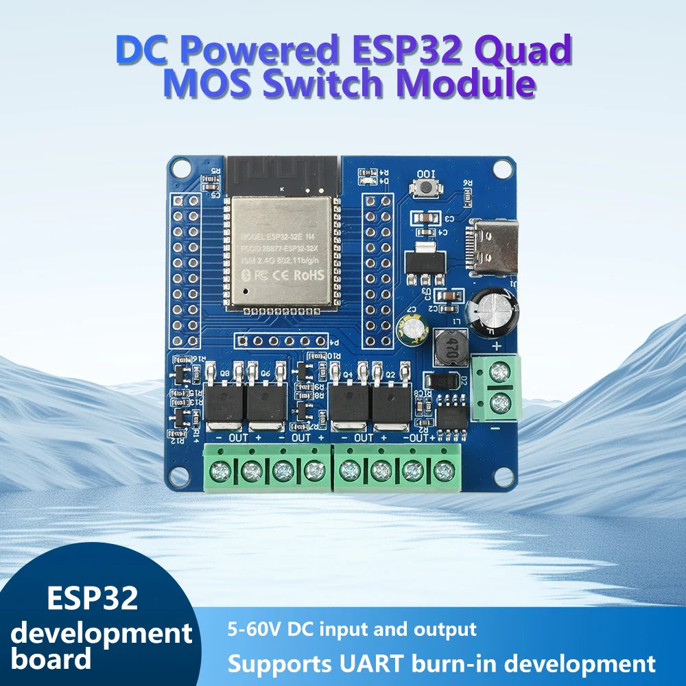 2/4 Way MOS Switch Module Onboard ESP32-32E Module WIFI Bluetooth Development Board Type-C DC 5-60V ESP32 32E Oasis Select