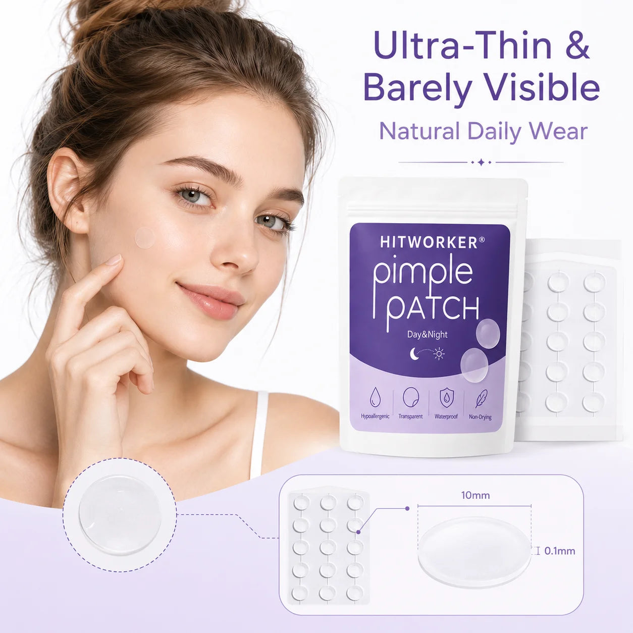 15/30/45Pcs hydrogel shaped acne patches - alcohol free, non irritating acne patches for men and women, suitable for all skin t Oasis Select