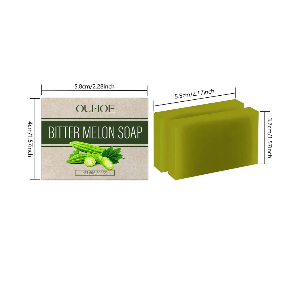 60G Bitter Melon Body Soap Bar Cleaning Skin Dirts Hydrating Remove Dead Skin Improve Smoothness Oil Control Refreshing Soap Bar Oasis Select