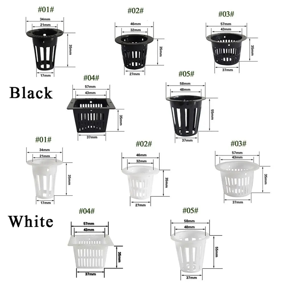 10pcs Plant Grow Hydroponic Garden Clone Planting Basket Mesh Pot Net Cup Nursery Pots Oasis Select
