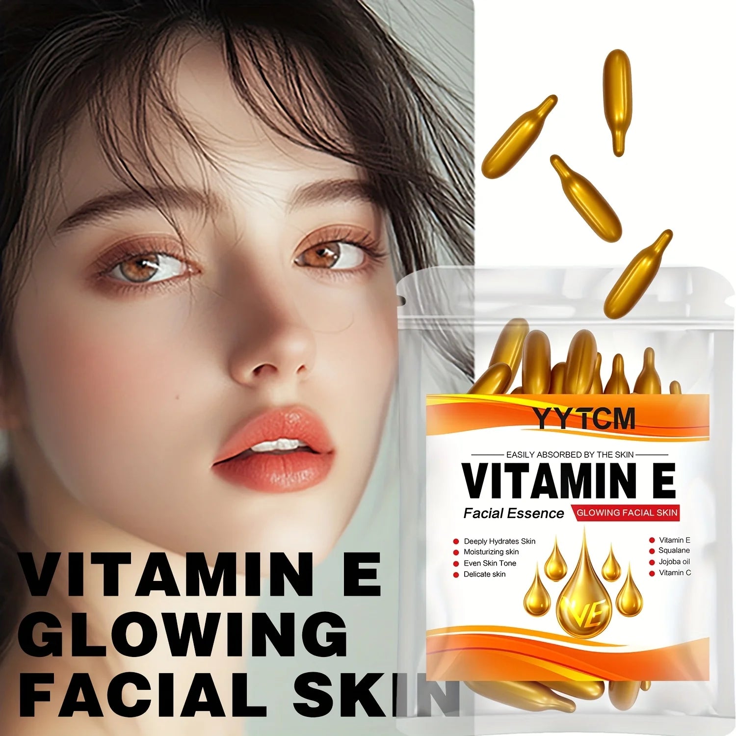 Vitamin E Capsule Essence – Squalane & Vitamin C | 30 Caps Face Capsule Essence Oasis Select