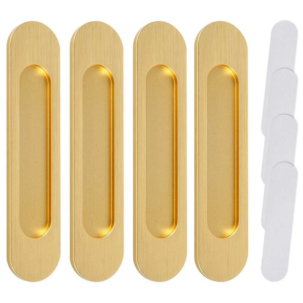 4Pcs Sliding Door Hardware Handle Door Knobs,Self-adhesive Pulls for Kitchen Cabinet Window Glass, No Punching Furniture Oasis Select 4pcs gold