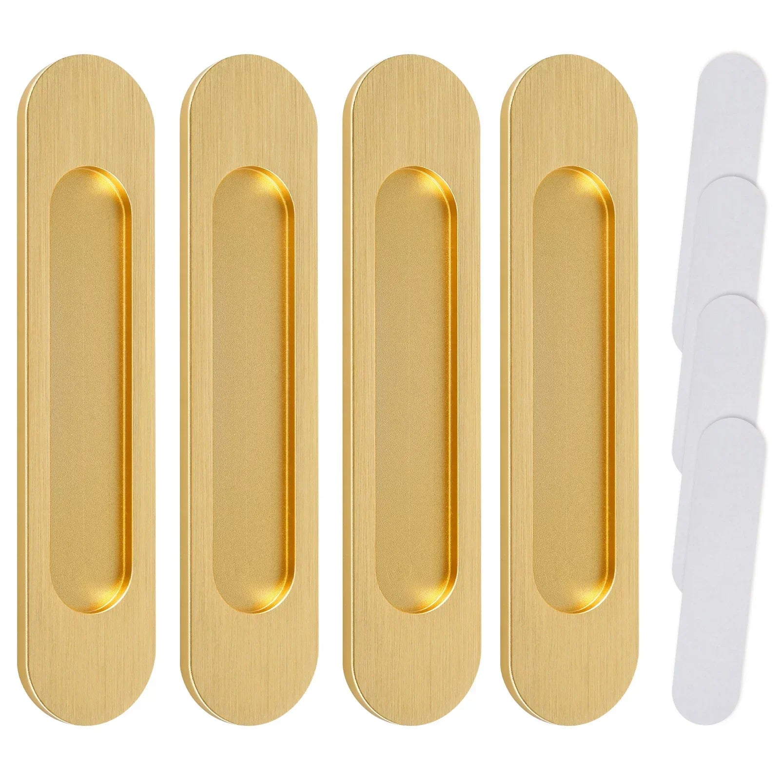 4Pcs Sliding Door Hardware Handle Door Knobs,Self-adhesive Pulls for Kitchen Cabinet Window Glass, No Punching Furniture Oasis Select 4pcs gold