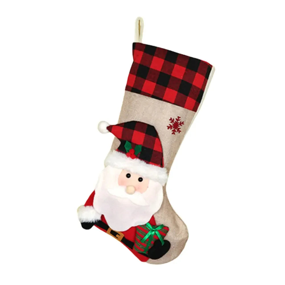 3D Plush Designs Christmas Stocking Charming Holiday Characters Spacious Capacity For Kids Christmas Stocking For Kids Oasis Select Santa Claus China Mainland