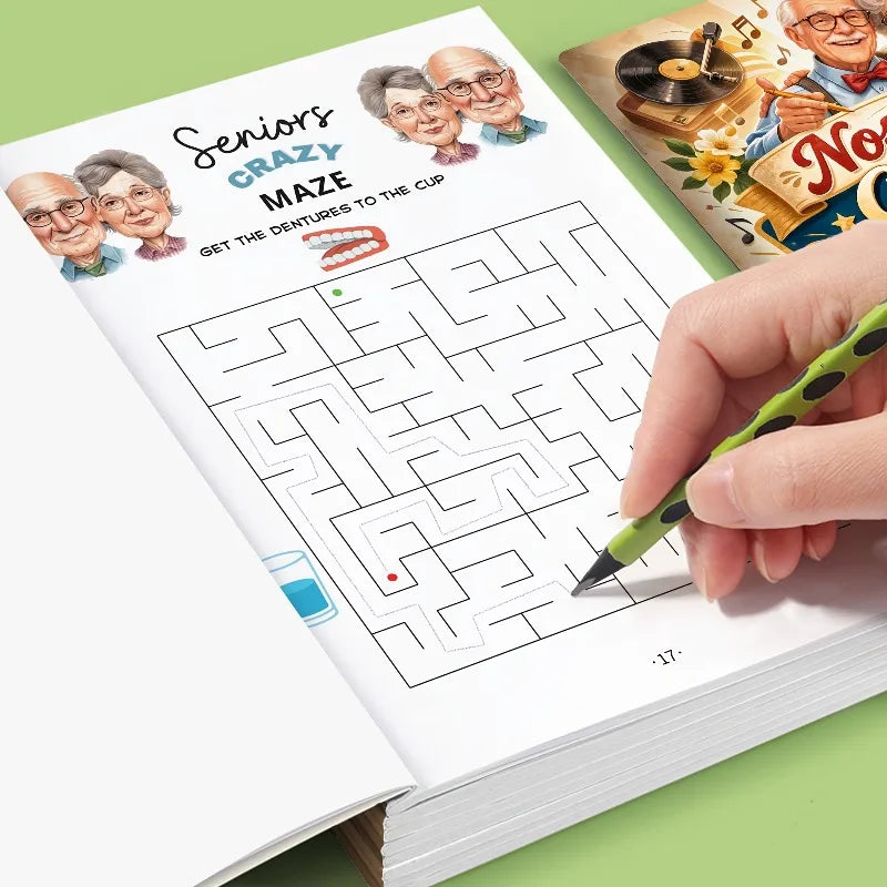 Two large-sized nostalgic activity manuals, specially designed for the elderly as brain-training games Oasis Select