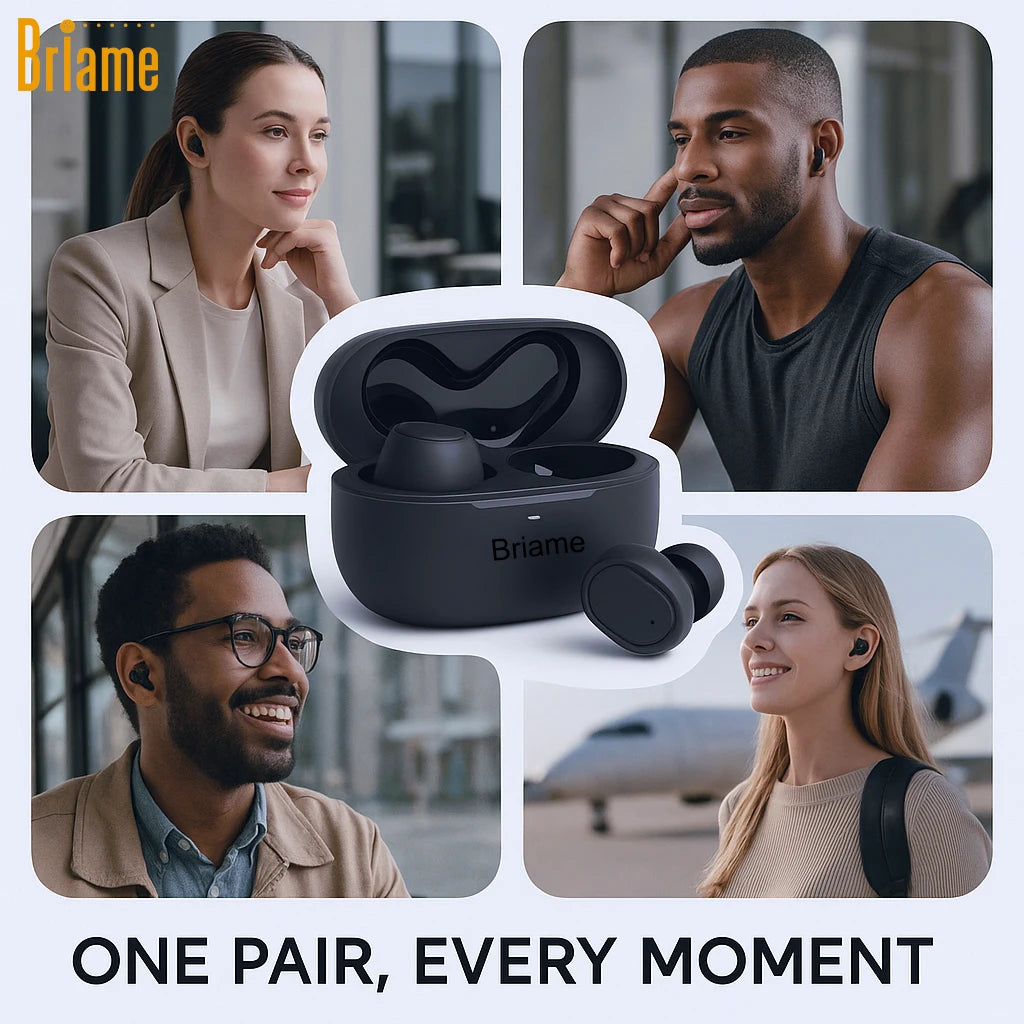 Briame Wireless In-Ear Earphones Bluetooth Headphones Mini Hifi Sound Earbuds 40H long-lasting standby Bluetooth Headsets Stereo Oasis Select