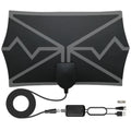 Black 4K Digital Indoor Antenna with Amplifier Wave Pattern for TV Reception DVB-T2 High Definition up to 3600 Miles Oasis Select black