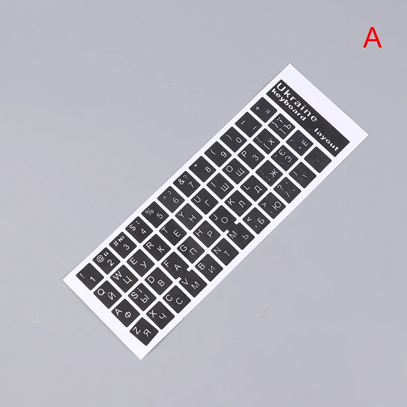 1Pc Ukraine Language Keyboard Sticker Black/Clear Background White Blue Red Black Letters Sticker For Universal PC Laptop Oasis Select A