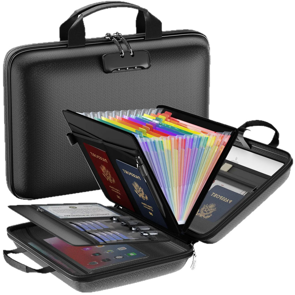 Fireproof Waterproof Document Bag Portable Hard Case for Certificates Passports Gun Safe Oasis Select colorful