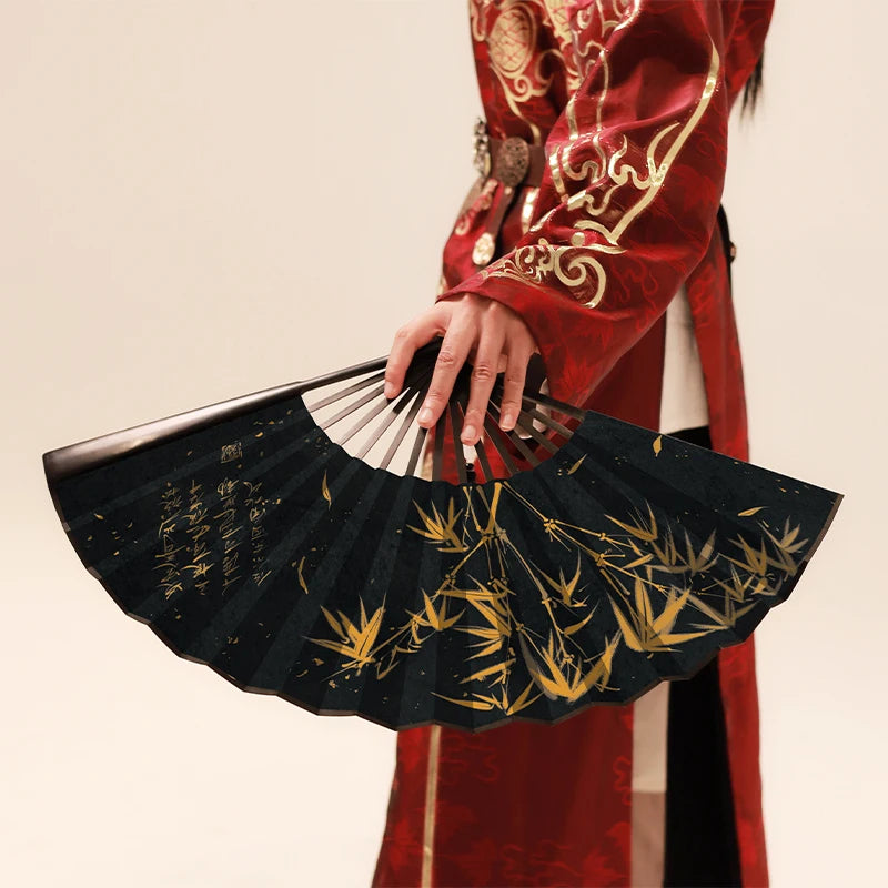 Ancient-style Hanfu Folding Fan Chinese-style Folding Portable Fan Summer Horse-faced Skirt Folding Fan Oasis Select